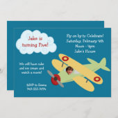 Invitation de fête d'anniversaire d'avion (Devant / Derrière)