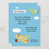 Invitation de fête d'anniversaire d'avion (Devant / Derrière)