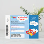 Invitation de fête d'anniversaire d'avion de carte (Debout devant)