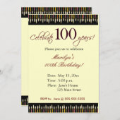 Invitation de fête d'anniversaire de 100 ans (Devant / Derrière)