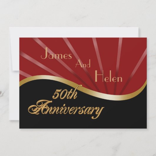 Invitation de fête d'anniversaire de 50 ans de mar (Devant)