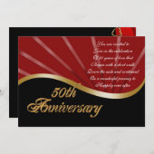Invitation de fête d'anniversaire de 50 ans de mar (Devant / Derrière)
