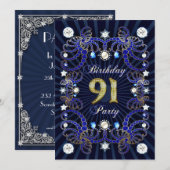 invitation de fête d'anniversaire de 91sr avec des (Devant / Derrière)