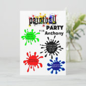 Invitation de fête d'anniversaire de bal coloré (Debout devant)