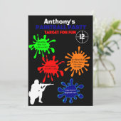 Invitation de fête d'anniversaire de bal coloré (Debout devant)