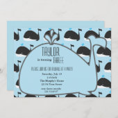 Invitation de fête d'anniversaire de baleine (Devant / Derrière)