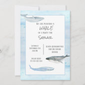 Invitation de fête d'anniversaire de baleines (Devant)