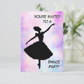 Invitation de fête d'anniversaire de Ballerina (Debout devant)