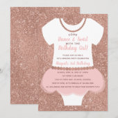 Invitation de fête d'anniversaire de Ballerina, or (Devant / Derrière)