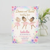 Invitation de fête d'anniversaire de Ballerina per (Debout devant)