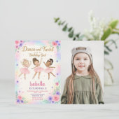 Invitation de fête d'anniversaire de Ballerina per (Debout devant)