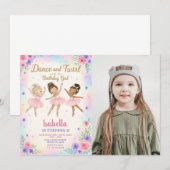Invitation de fête d'anniversaire de Ballerina per (Devant / Derrière)