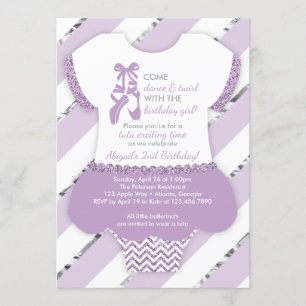 Invitation de fête d'anniversaire de Ballerina, Tu