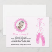 Invitation de fête d'anniversaire de ballerine (Devant / Derrière)