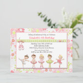 Invitation de fête d'anniversaire de ballerine (Debout devant)