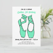 Invitation de fête d'anniversaire de ballet vert m (Debout devant)