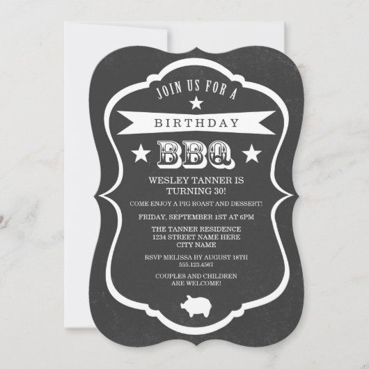 Invitation de fête d'anniversaire de barbecue de (Devant)