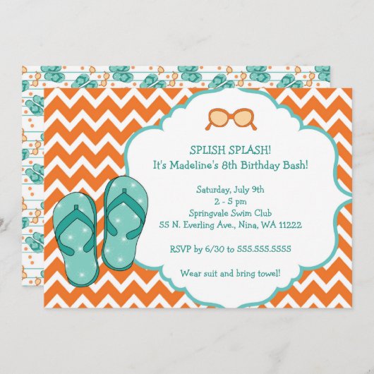 Invitation de fête d'anniversaire de bascule (Devant / Derrière)