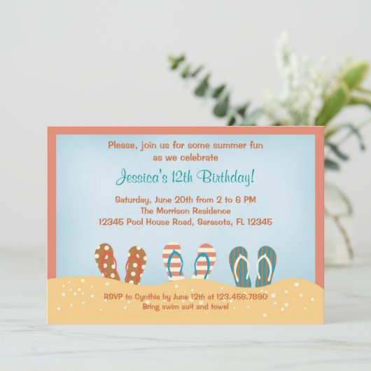 Invitation de fête d'anniversaire de bascules (Debout devant)