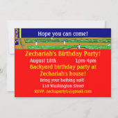 Invitation de fête d'anniversaire de base-ball de (Dos)