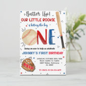 Invitation de fête d'anniversaire de base-ball per (Debout devant)