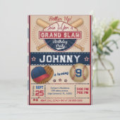 Invitation de fête d'anniversaire de baseball pers (Debout devant)