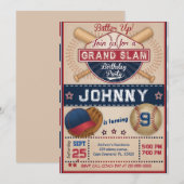 Invitation de fête d'anniversaire de baseball pers (Devant / Derrière)