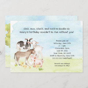 Invitation de fête d'anniversaire de basse-cour,