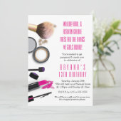 Invitation de fête d'anniversaire de beauté de maq (Debout devant)