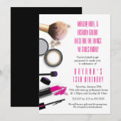 Invitation de fête d'anniversaire de beauté de maq (Devant / Derrière)