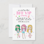 Invitation de fête d'anniversaire de BFF VIP (Devant)