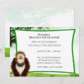 Invitation de fête d'anniversaire de Bigfoot (Devant / Derrière)