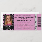 Invitation de fête d'anniversaire de billet (Devant / Derrière)