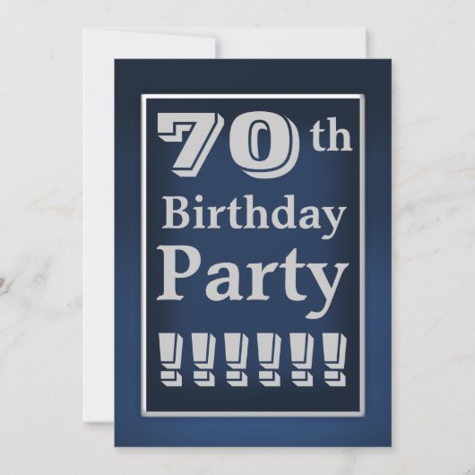 Invitation de fête d'anniversaire de bleu marine (Devant)