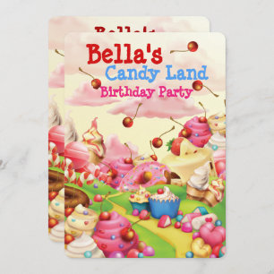Invitation de fête d'anniversaire de bonbon de