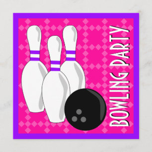 Invitation de fête d'anniversaire de bowling -