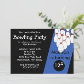Invitation de fête d'anniversaire de bowling (Debout devant)