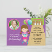 Invitation de fête d'anniversaire de bowling avec (Debout devant)