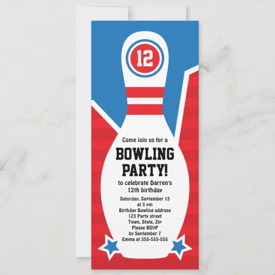 Invitation De Fete D Anniversaire De Bowling Avec Zazzle Be