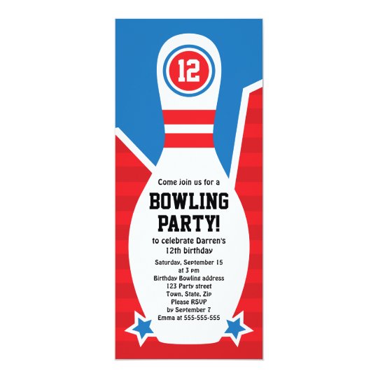 Invitation De Fete D Anniversaire De Bowling Avec Zazzle Be