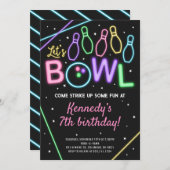 Invitation de fête d'anniversaire de Bowling lugub (Devant / Derrière)