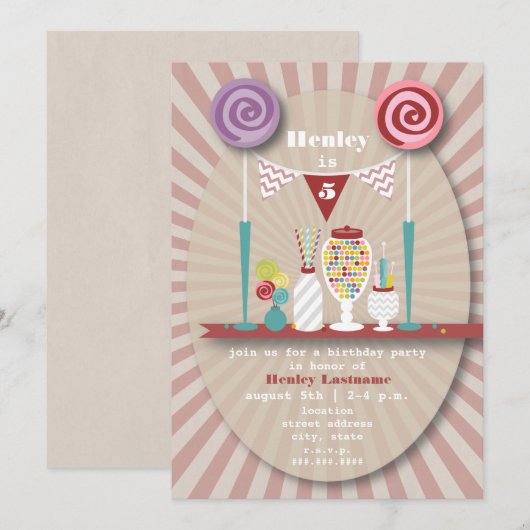 Invitation de fête d'anniversaire de buffet de (Devant / Derrière)