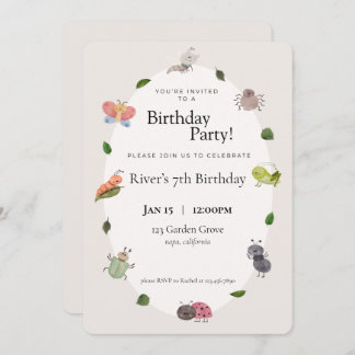 Invitation de fête d'anniversaire de bug