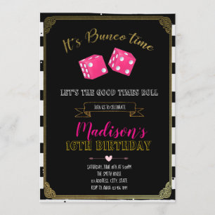 Invitation de fête d'anniversaire de Bunco