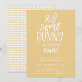 Invitation De Fête D'Anniversaire De Bunny (Devant / Derrière)