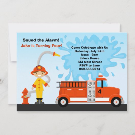 Invitation de fête d'anniversaire de camion de (Devant)