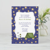 Invitation de fête d'anniversaire de camping (Debout devant)