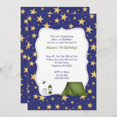 Invitation de fête d'anniversaire de camping (Devant / Derrière)