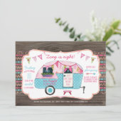 Invitation de fête d'anniversaire de camping - Gla (Debout devant)