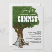 Invitation de fête d'anniversaire de camping moder (Devant)